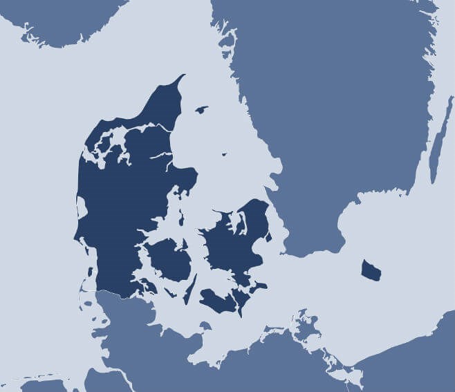 danmark landkort