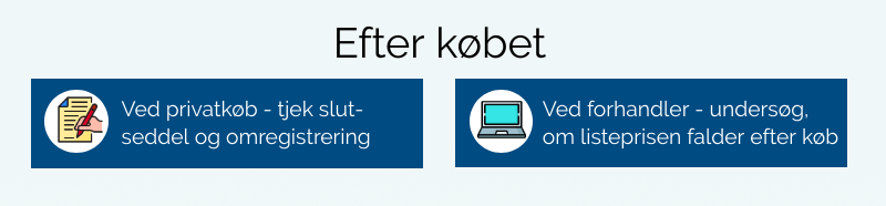 Grafik med to tips til efter du har købt bil